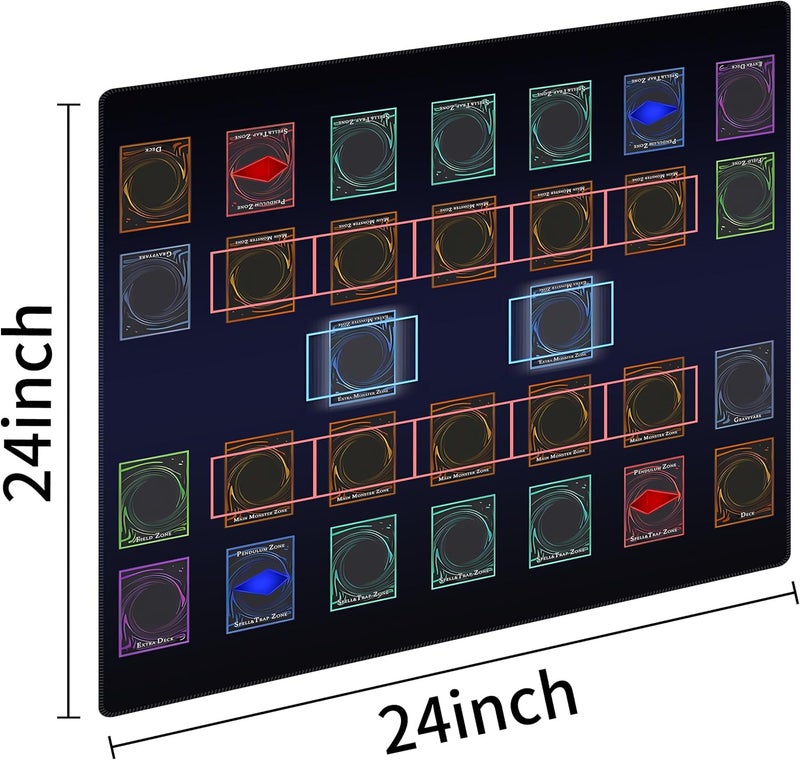Extalas Stitched for Yugioh Playmat, 2-Player, Master Rule Duel Field Zones, Large Card Game Mat, Original Art Designs & Accessories (Basic4) - Image 2